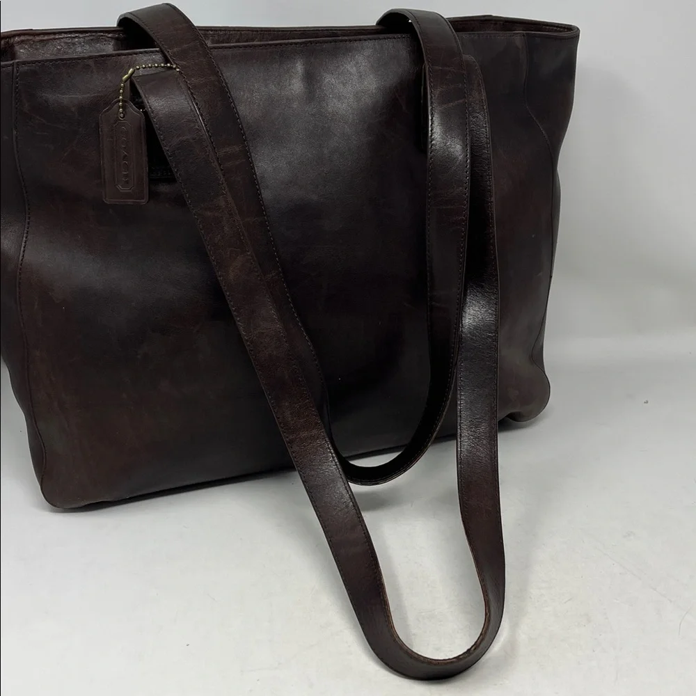 VINTAGE COACH 1997 LEGACY ZIPPER TOP TOTE CALFSKIN LEATHER MADE IN ITALY - Picture 11 of 17